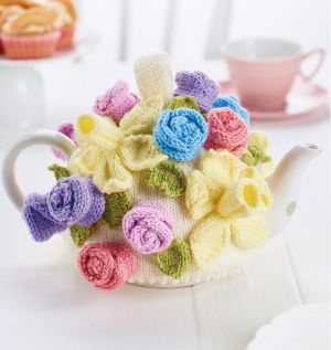 Knitted Pastel Flower Teacosy Project