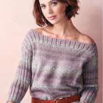Slash neck jumper Knitting Pattern
