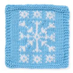 Snowflake Motif Square Knitting Pattern - Knitting Pattern