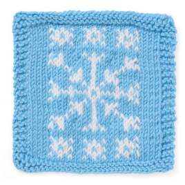Snowflake Motif Square Knitting Pattern Knitting Pattern