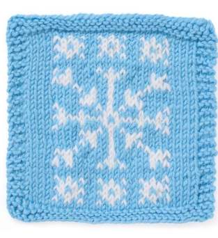 Snowflake Motif Square Knitting Pattern Knitting Pattern