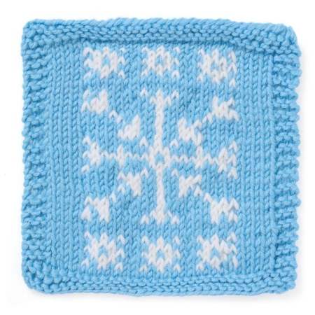 Snowflake Motif Square Knitting Pattern Knitting Pattern