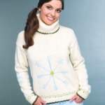 Snowflake Motif Roll Neck Jumper Knitting Pattern Knitting Pattern