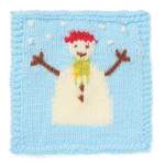 Snowman Christmas Motif Square Knitting Pattern Knitting Pattern