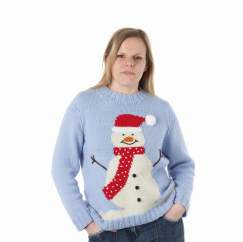 Large Adult Snowman Sweater Knitting Pattern