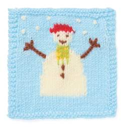 Snowman Christmas Motif Square Knitting Pattern Knitting Pattern