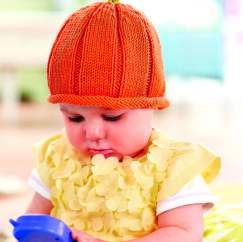 Halloween Pumpkin Baby Hat and Bootees Knitting Pattern