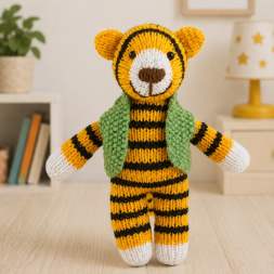 Smiling Tiger Toy Knitting Pattern Knitting Pattern