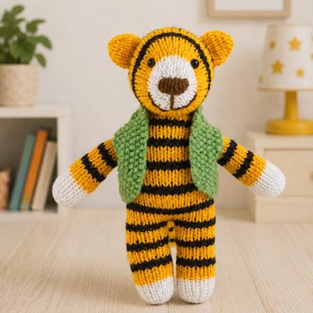Smiling Tiger Toy Knitting Pattern Knitting Pattern