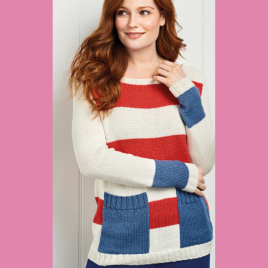 Stripe Pocket Jumper Knitting Pattern