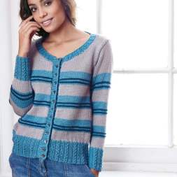 Stripe Relaxed Boyfriend Cardigan Knitting Pattern Knitting Pattern