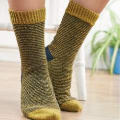 Striped mens socks Knitting Pattern