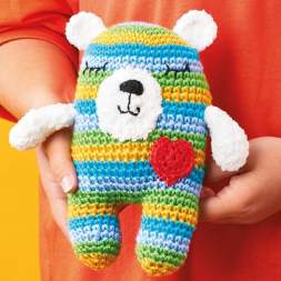 Crochet Stripy Teddy Bear Knitting Pattern