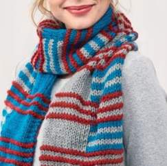 Stripy Colourwork Scarf Knitting Pattern Knitting Pattern
