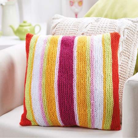 Stripy cushion Knitting Pattern