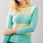 Stripy lace jumper Knitting Pattern