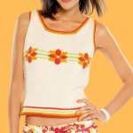 Summer Floral Vest Cotton Top Knitting Pattern Knitting Pattern