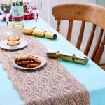 Flame-stitch Christmas table runner Knitting Pattern
