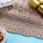 Flame-stitch Christmas table runner Knitting Pattern