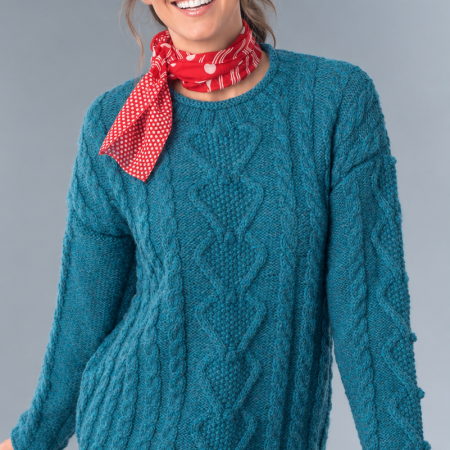 Textured Cable Bobble Jumper Knitting Pattern Knitting Pattern