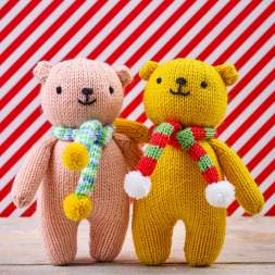 Festive Teddy Bear Duo Knitting Pattern Knitting Pattern