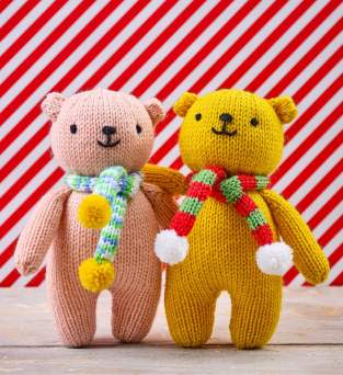 Festive Teddy Bear Duo Knitting Pattern Knitting Pattern