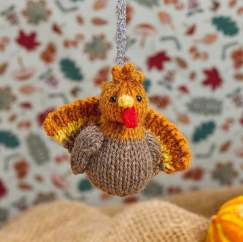 Thanksgiving Turkey Christmas Bauble Knitting Pattern Knitting Pattern