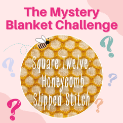 The Mystery Blanket Challenge Square Twelve: Honeycomb Slipped Stitch Knitting Pattern