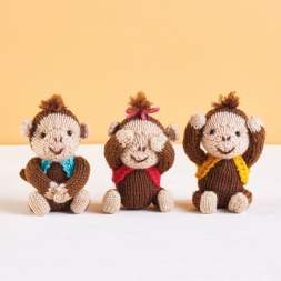 Three Wise Monkeys Knitting Pattern Knitting Pattern