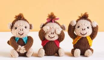 Three Wise Monkeys Knitting Pattern