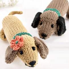 Tiny Sausage Dogs Knitting Pattern