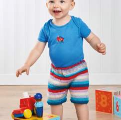 Toddler’s Stripy Shorts Knitting Pattern