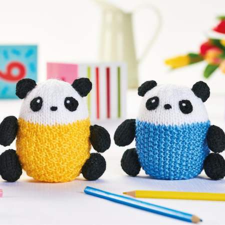 Toy panda Knitting Pattern