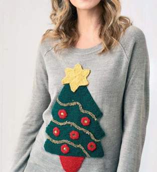 Christmas Tree Appliqué Patch Knitting Pattern Knitting Pattern