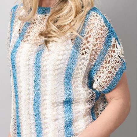 Vertical stripe linen top Knitting Pattern