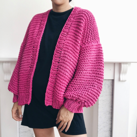 Cygnet Bright Pink Cardigan Knitting Pattern