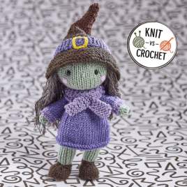 Halloween Witch Doll Knitting Pattern | Knit Vs Crochet Knitting Pattern