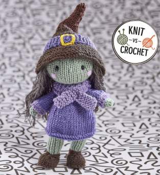 Halloween Witch Doll Knitting Pattern | Knit Vs Crochet Knitting Pattern