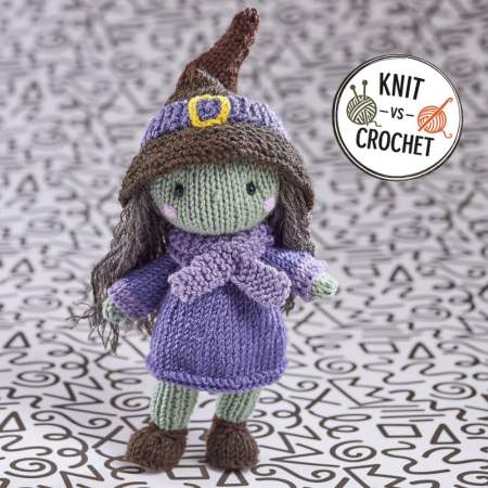 Halloween Witch Doll Knitting Pattern | Knit Vs Crochet Knitting Pattern