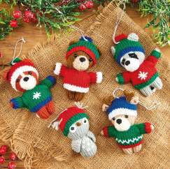 Woodland Christmas Decorations Knitting Pattern