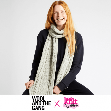TWO WEEKS ONLY! Wool and the Gang Knitted Scarf Knitting Pattern