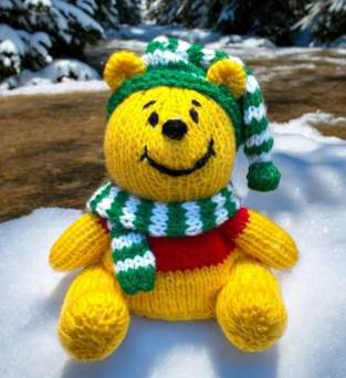 Festive Yellow Bear Chocolate Orange Cover Pattern Knitting Pattern
