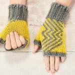 Zigzag Fingerless Mittens Knitting Pattern