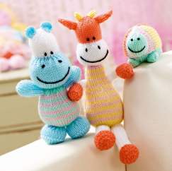 Amanda Berry Giraffe, Hippo and Turtle Toy Knitting Patterns