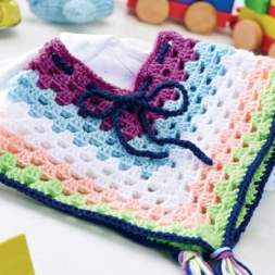 Cheerful Crochet Baby Poncho Knitting Pattern