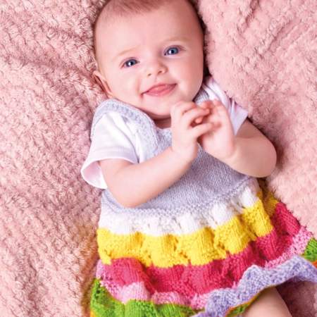 Baby Rainbow Dress Knitting Pattern