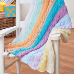 Cable Stripe Blanket Knitting Pattern Knitting Pattern
