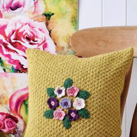 Floral cushion Knitting Pattern