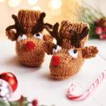 Reindeer baby bootees Christmas knitting pattern Knitting Pattern