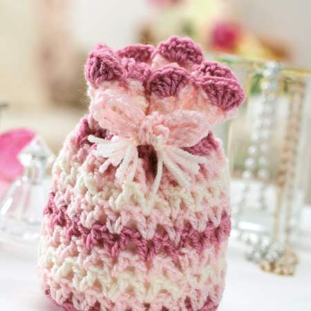 Pretty Crochet Drawstring Bag crochet Pattern